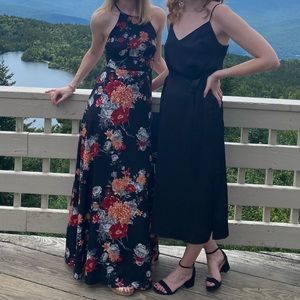 Lulu’s Black Multi Floral Print Maxi Dress